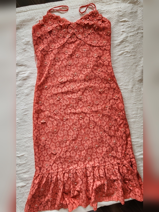 Michael Kors Dresses & Skirts - Michael Kors Coral Strapless Lace Dress